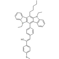 5,11-Diethyl-5,11-dihydro-6-{4-[2-cyano-2-(4-thiomethylphenyl)-ethenyl]phenyl}-12-pentylindolo[3,2-b]carbazole