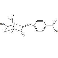 4-[(Z)-(6-Hydroxy-4,7,7-trimethyl-3-oxobicyclo[2.2.1]hept-2-ylidene)methyl]benzoic acid (3-(4-Carboxybenzylidene)-6-hydroxycampher)
