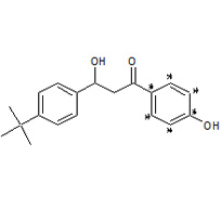 3-(4-tert-Butylphenyl)-3-hydroxy-1-[4-hydroxy(13C6)phenyl]propan-1-one (1-(4-tert.-butylphenyl)-3-(4-hydroxyphenyl-ring-13C6)propane-3-one-1-ol)